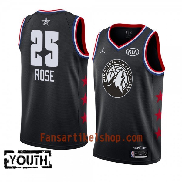 Minnesota Timberwolves Trikot Derrick Rose 25 2019 All-Star Jordan Brand Schwarz Swingman - Kinder